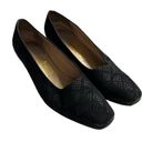 Salvatore Ferragamo Vintage Ferragamo Black Velvet Geometric Kitten Heels Size 6B Photo 5