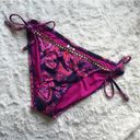 Tommy Bahama Purple Wild Orchid Jacobean Floral Paisley Studded Bikini Bottoms Photo 1