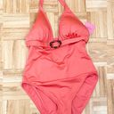 Kate Spade NWT  Lychee Halter Tortoise Shell Heart One Piece Swimsuit Size XL Photo 2