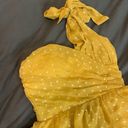 Yellow One Shoulder Ruffled Mini Dress Size S Photo 1