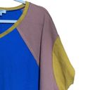 Umgee  Womens Size Medium Multicolor Colorblock Waffle Knit Blouse Top Photo 2