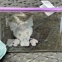 Sanrio  Transparent Glitter Black Purple Trim Zipper Bag With Kuromi Saying Photo 1