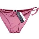 Mulberry Soluna Tie Side Hipster Swim Bikini Bottom  Pink Half Moon Fit Medium Photo 1