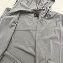 Zella  Grey Shade tunic Length Windbreaker with Zip Front, Hoodie and Pockets Photo 2