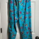 Hummingbird LA CERA  Flannel Cotton Pajamas Womens L Blue Buttons PJ Set Floral Photo 3