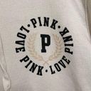 PINK - Victoria's Secret  Ivory Black Pullover Hoodie Sweater, L Photo 2