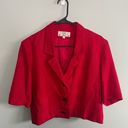 Orvis Vintage Women’s  Red Short Sleeve Cropped Blazer SZ 8 Photo 0