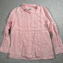 Brooks Brothers  Irish Linen Top Shirt 10 Pink Button Long Sleeve Lightweight Photo 0