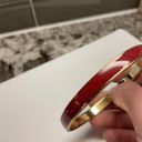 Vera Bradley Signed  Women’s Metal Costume Bangle Bracelet - Red Enamel Photo 7