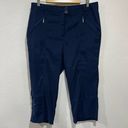 DKNYGOLF Capri Pant Sz 14 By Jamie Sadock Navy Stretch Pockets Loops Front Zip Photo 0