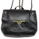 Anne Klein Ann Klein Black Faux Pebbled Leather Chain Strap Mini Backpack Photo 1