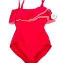 Coco reef Contours by  Pink Agate Ruffle Bandeau One Piece Swimsuit 12 36D Photo 3