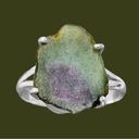 Ruby Natural  Zoisite Slice Sterling Silver Ring Photo 3