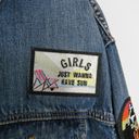 EXPRESS Y2k Vintage  Jean Jacket with Patches Medium Heart Kidcore Retro Denim Photo 5