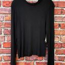 Abound Black High Neck / Turtleneck  Ribbed Lettuce Hem Long Sleeve Top Photo 1