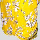 West Kei  pretty dark yellow twisted hem blouse with floral design! New Photo 5