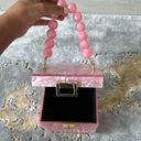 Mini Beaded Pink Marble Handle Box Shaped Satchel Bag Photo 1