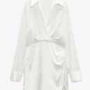 ZARA Satin Effect Mini Party Coctail Date Shower Wedding Night Out Long Sleeve dress Photo 12