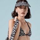 Lele Sadoughi NWT  x Solid & Striped Collab Zebra Visor Animal Print Furry Fuzzy Photo 1