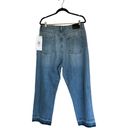 DKNY NWT   Jeans Distressed Frayed Hem Straight Leg Jeans 32/14 Photo 6