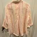  No Iron Bias Striped Linen Button Down Shirt Chico's 1 US 8/10 Photo 6