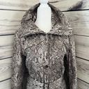 Platinum Utex Snakeskin Print Trench Rain Coat Tan Size M Photo 3