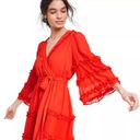 Alexis NWOT Angel Sleeve Ruffle Tiered Midi Chiffon Dress Photo 0