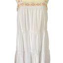 Blue Rain women's medium fully lined white tribal embroidered flowy summer dress Photo 0