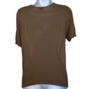 Theory  Women's Brown Yetta Sphere Faux Wrap Short Sleeve Sweater Size S/P Photo 4