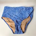 J.Crew NWT  Printed High Waisted Bikini Bottom Sail Blue White Photo 1