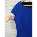 Rebecca Taylor  Dress 12 Womens Textured Cap Sleeve Tiered Fit & Flare Blue Photo 4