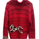 Northern Isles Red Ramie Vintage Horse Cardigan Sweater Size Medium Button Down Photo 1