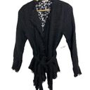 039 NWT Stella + Ginger Lace Boucle Wrap Jacket Black Size Small Photo 2