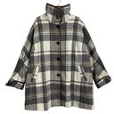 Woman Within  Gray Black White Plaid Lined Button Up Winter Jacket Coat 18W Photo 0