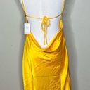 Danielle Bernstein NWT We Wore What  Slip Evening Dress LARGE Satin Lemon Chrome Photo 6