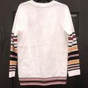 Tommy Hilfiger  Sweater Ivory V-Neck Varsity Cable Knit Pullover Size L MSRP $79 Photo 3