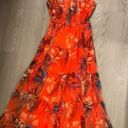 Candalite  High Neck Chiffon Floral Sheer Sleeveless Tropical Print Maxi Dress Photo 2