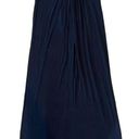 CAbi  Pleated Solid Elastic Waistband Navy Maxi Skirt Size Medium Photo 0