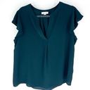 Calvin Klein  Split Neck Cap Sleeve Blouse Forest Green Size XL Photo 0