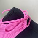 Aerie  Neon Pink One Shoulder Ribbed Rebel Tie Shoulder Cropped Tank Photo 3