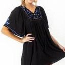 Blue Rain  Short Sleeve Black Floral Peasant Dress shift dress size XXS Photo 0