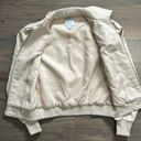 Nine West  Faux Vegan Leather Bomber Jacket Cream XS. Excellent condition! Photo 8