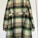 Juicy Couture Classic Wool Plaid Coat, Green and Brown, Size Medium Photo 3