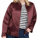 Lane Bryant  ruffle satin bomber jacket Photo 0