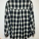 POL  Green Flannel Button Down with Raw Hem Oversized Size Small EUC Photo 8