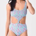 Solid & Striped  The Bailey Blue Floral One Piece Swimsuit Women’s Size Medium Photo 0