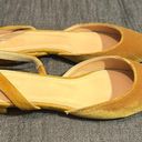 J.Crew  Pointed Toe Yellow Velvet Slingback Flats size 6.5 Photo 3