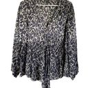 J.Jill  Floral Blouse Flowy V Neck Soft Lightweight Grandmacore Black M Petite Photo 0