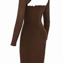 House Of CB  Natalia Chocolate Power Mesh Front Tie Midi Dress Size M Photo 12