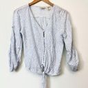 Daytrip  BUCKLE Button Down Shirt White Blue LINEN Poly Cotton Blend Stripe Small Photo 1